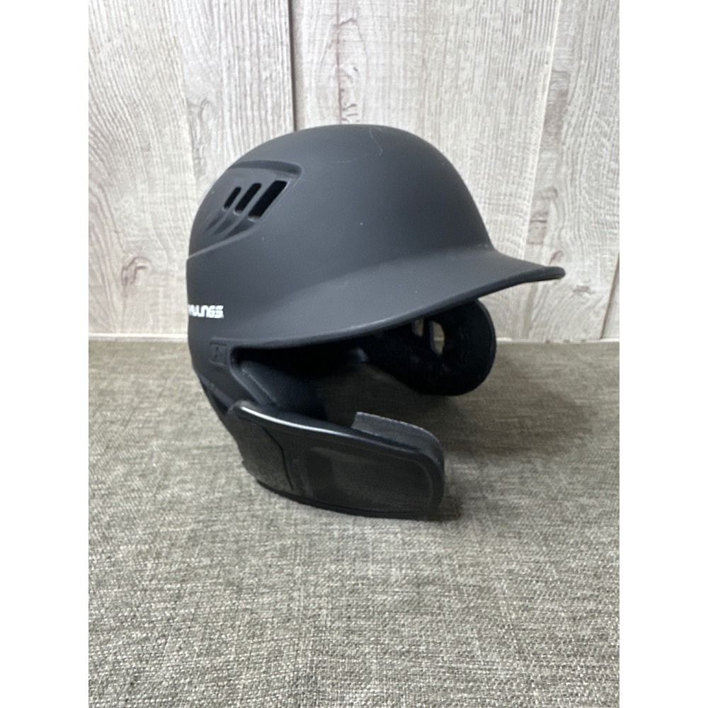 Rawlings Mach Baseball Batting Helmet Youth w/ Jaw Guard Matte Black MLB Logo